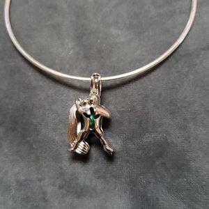 18k white gold plated pendant